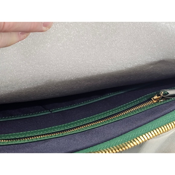 Maison de Sabre Large Leather Weekender Bag Emerald Green Duffel Tote Carry On - Picture 17 of 17